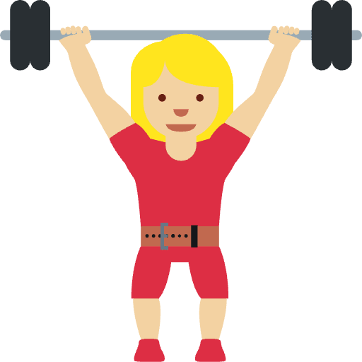 Woman Lifting Weights Medium Light Skin Tone Emoji from Twemoji Emoji Set