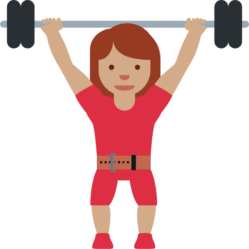 Woman Lifting Weights Medium Skin Tone Emoji from Twemoji Emoji Set