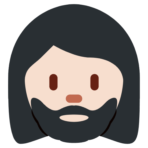 Woman Light Skin Tone Beard Emoji from Twemoji Set