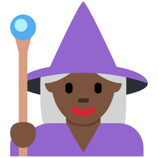 Woman Mage Dark Skin Tone Emoji from Twemoji Emoji Set