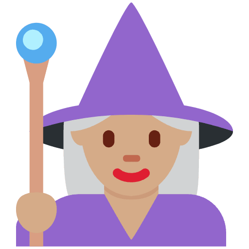 Woman Mage Medium Skin Tone Emoji from Twemoji Emoji Set