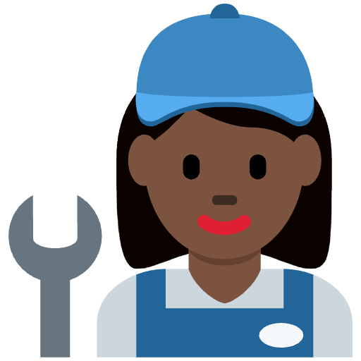 Woman Mechanic Dark Skin Tone Emoji from Twemoji Emoji Set