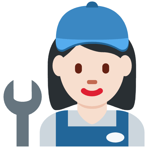 Woman Mechanic Light Skin Tone Element from Twemoji Emoji Set