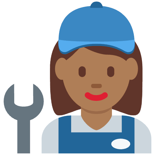 Woman Mechanic Medium Dark Skin Tone Emoji from Twemoji Emoji Set