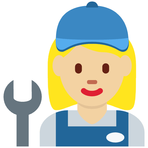 Woman Mechanic Medium Light Skin Tone Emoji from Twemoji Set