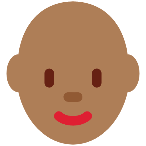 Woman Medium Dark Skin Tone Bald Element from Twemoji Emoji Set