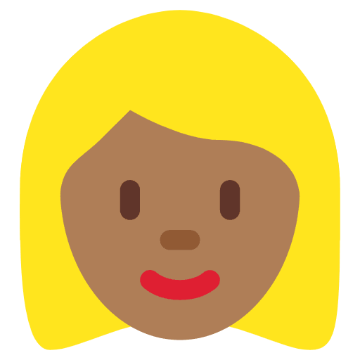 Woman Medium Dark Skin Tone Blond Hair Emoji from Twemoji Emoji Set