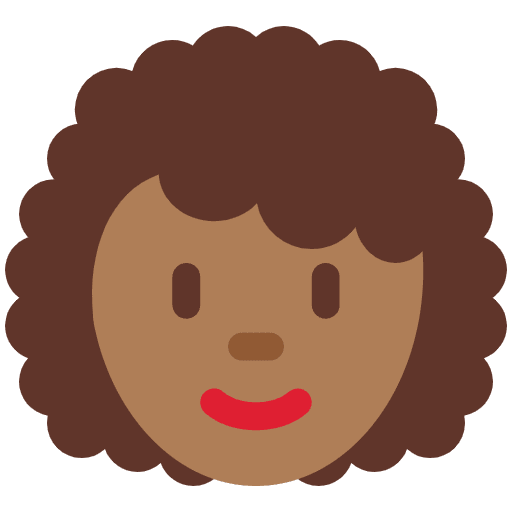 Woman Medium Dark Skin Tone Curly Hair Emoji from Twemoji Set