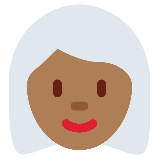 Woman Medium Dark Skin Tone White Hair Emoji from Twemoji Emoji Set