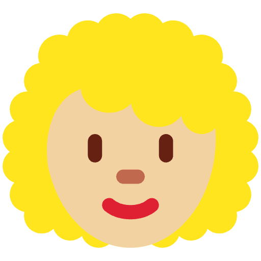 Woman Medium Light Skin Tone Curly Hair Emoji from Twemoji Emoji Set
