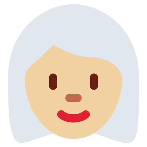 Woman Medium Light Skin Tone White Hair Element from Twemoji Emoji Set