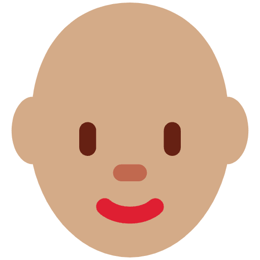 Woman Medium Skin Tone Bald Element from Twemoji Emoji Set