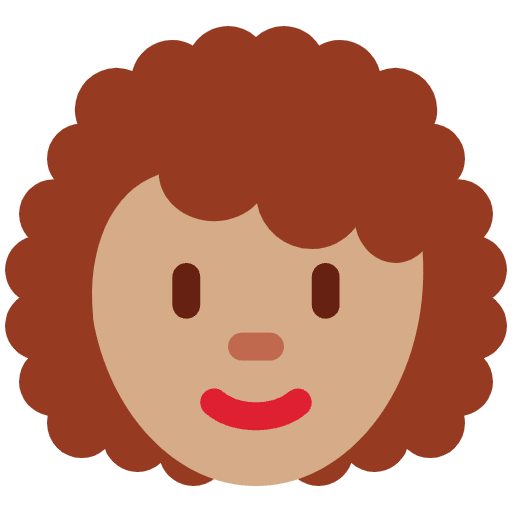 Woman Medium Skin Tone Curly Hair Element from Twemoji Emoji Set