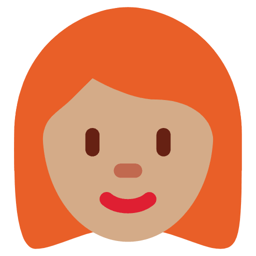 Woman Medium Skin Tone Red Hair Emoji from Twemoji Emoji Set