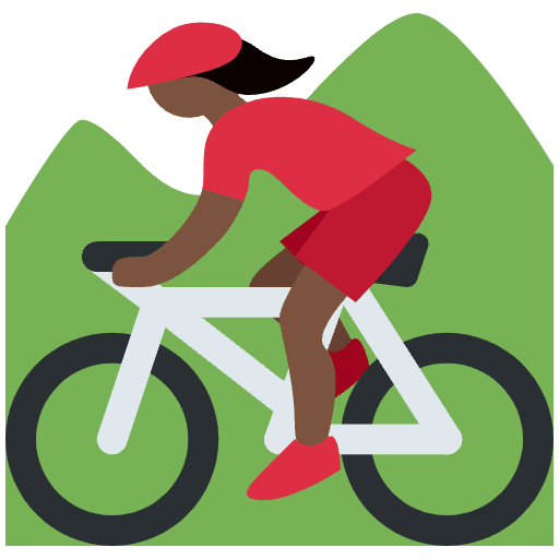 Woman Mountain Biking Dark Skin Tone Element from Twemoji Emoji Set