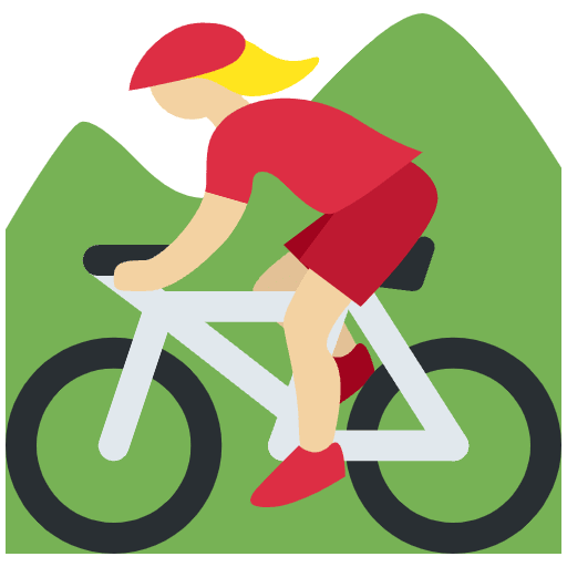 Woman Mountain Biking Medium Light Skin Tone Emoji from Twemoji Emoji Set