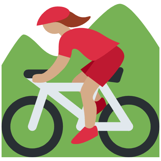 Woman Mountain Biking Medium Skin Tone Emoji from Twemoji Emoji Set
