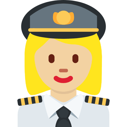 Woman Pilot Medium Light Skin Tone Emoji from Twemoji Emoji Set