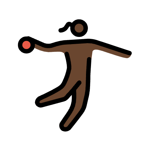 Woman Playing Handball Dark Skin Tone Element from OpenMoji Emoji Set