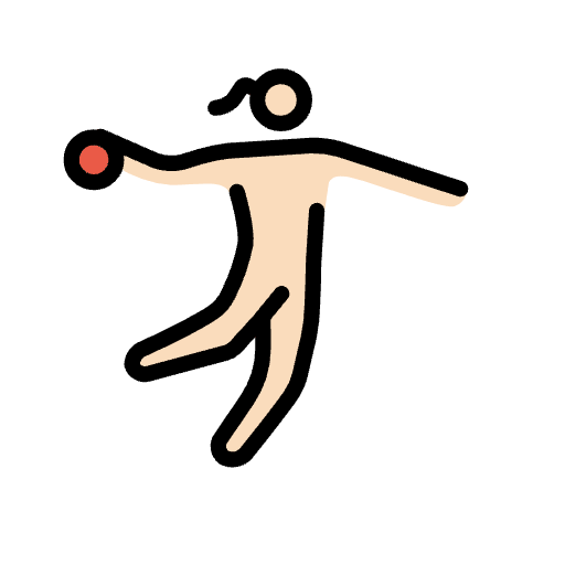 Woman Playing Handball Light Skin Tone Emoji from OpenMoji Emoji Set