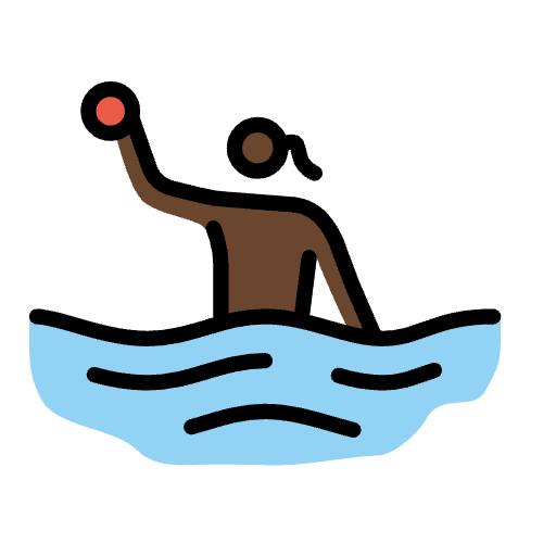 Woman Playing Water Polo Dark Skin Tone Element from OpenMoji Emoji Set