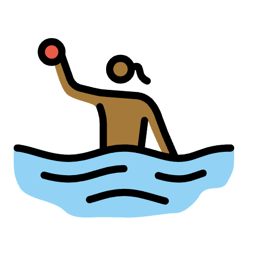 Woman Playing Water Polo Medium Dark Skin Tone Element from OpenMoji Emoji Set