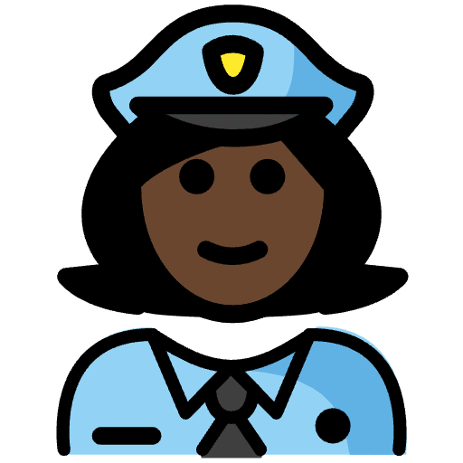 Woman Police Officer Dark Skin Tone Emoji from OpenMoji Set