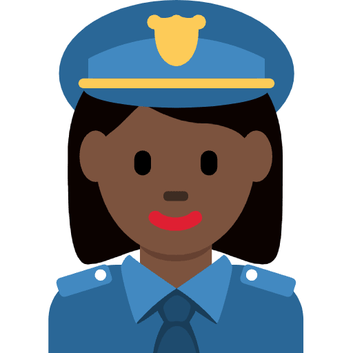 Woman Police Officer Dark Skin Tone Emoji from Twemoji Set