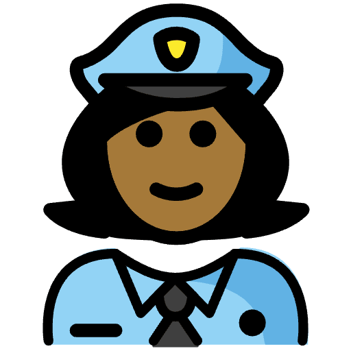 Woman Police Officer Medium Dark Skin Tone Emoji from OpenMoji Set
