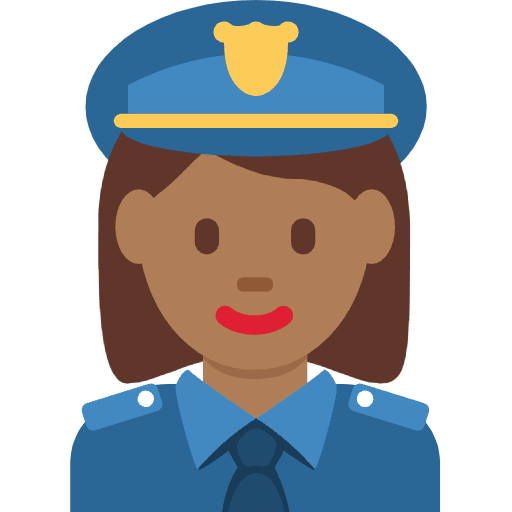 Woman Police Officer Medium Dark Skin Tone Emoji from Twemoji Set