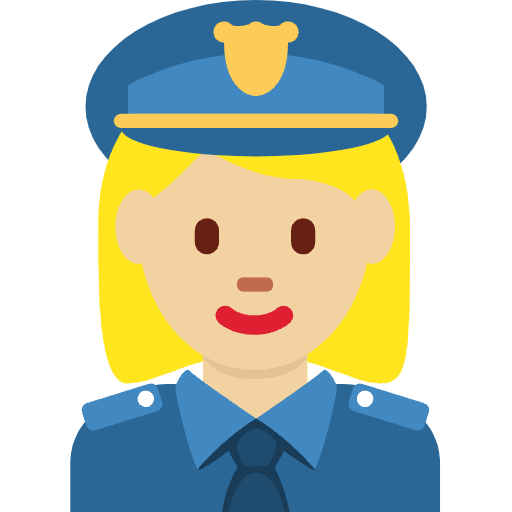 Woman Police Officer Medium Light Skin Tone Emoji from Twemoji Set