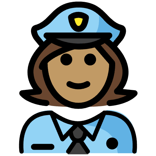 Woman Police Officer Medium Skin Tone Emoji from OpenMoji Set