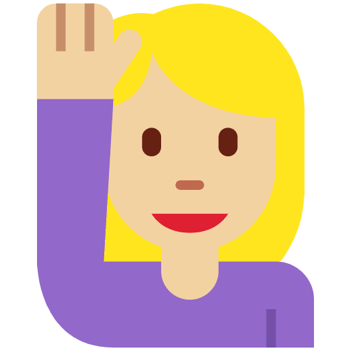 Woman Raising Hand Medium Light Skin Tone Emoji from Twemoji Emoji Set