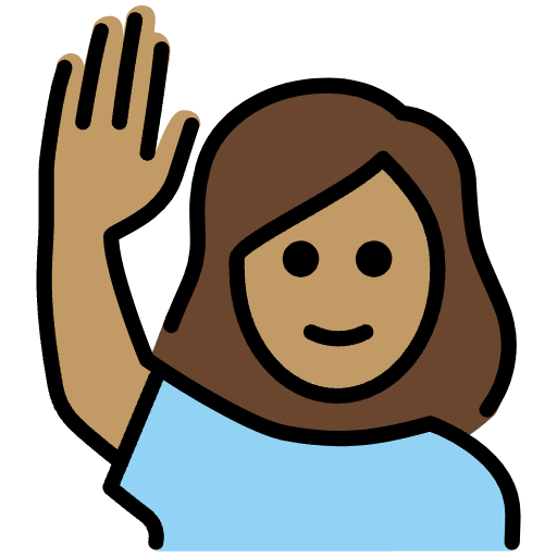 Woman Raising Hand Medium Skin Tone Emoji from OpenMoji Emoji Set