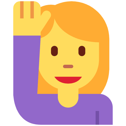 Woman Raising Hand Emoji from Twemoji Set