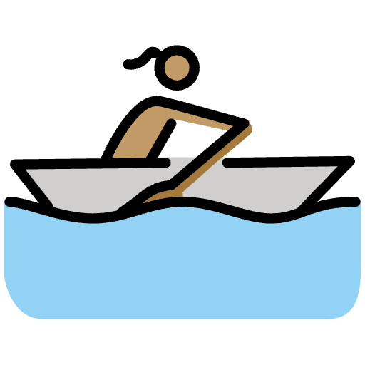 Woman Rowing Boat Medium Skin Tone Emoji from OpenMoji Emoji Set