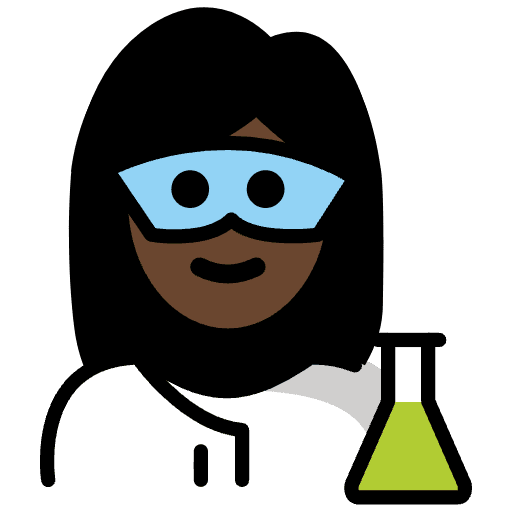 Woman Scientist Dark Skin Tone Emoji from OpenMoji Set