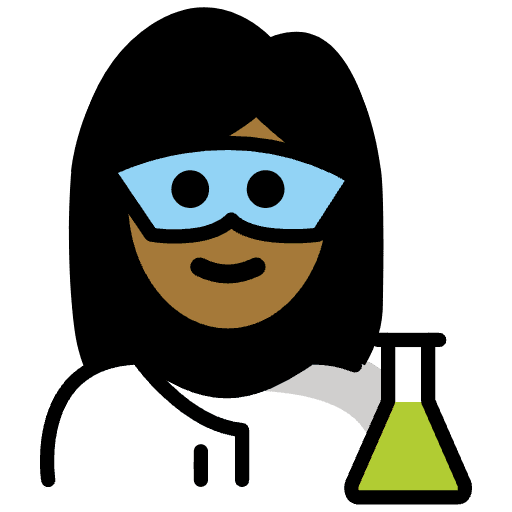 Woman Scientist Medium Dark Skin Tone Emoji from OpenMoji Emoji Set