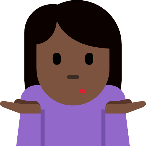 Woman Shrugging Dark Skin Tone Element from Twemoji Emoji Set