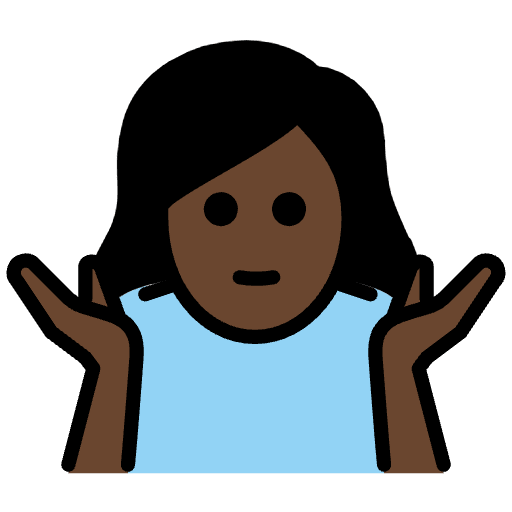 Woman Shrugging Dark Skin Tone Element from OpenMoji Emoji Set