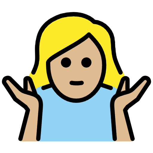 Woman Shrugging Medium Light Skin Tone Element from OpenMoji Emoji Set