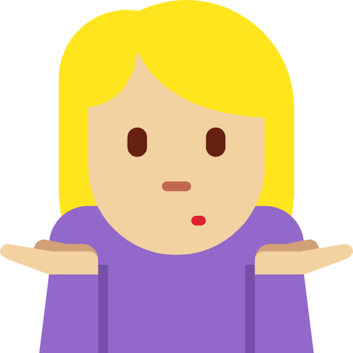 Woman Shrugging Medium Light Skin Tone Emoji from Twemoji Emoji Set