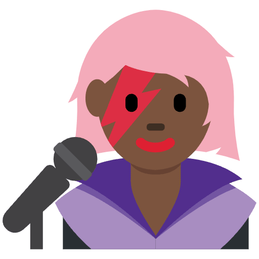 Woman Singer Dark Skin Tone Emoji from Twemoji Set
