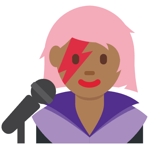 Woman Singer Medium Dark Skin Tone Emoji from Twemoji Set