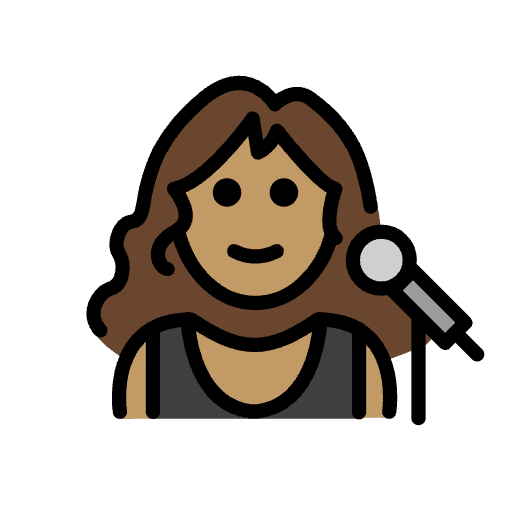 Woman Singer Medium Skin Tone Emoji from OpenMoji Set