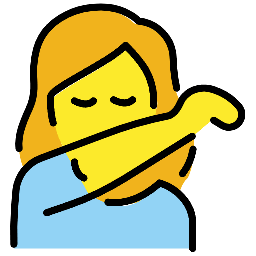 Woman Sneezing Into Elbow Emoji from OpenMoji Emoji Set