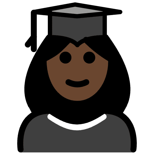 Woman Student Dark Skin Tone Emoji from OpenMoji Emoji Set