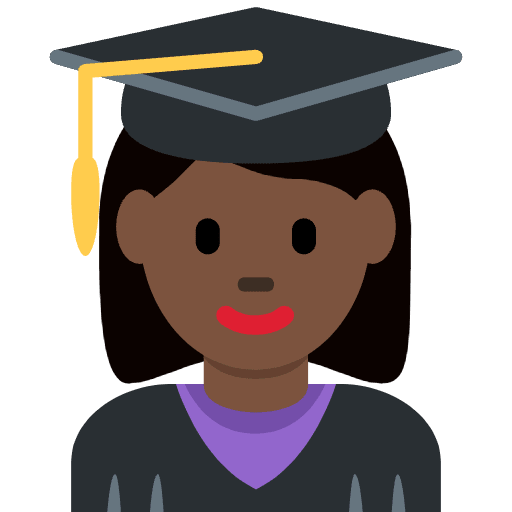 Woman Student Dark Skin Tone Emoji from Twemoji Emoji Set
