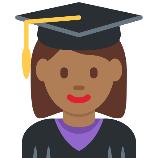 Woman Student Medium Dark Skin Tone Emoji from Twemoji Emoji Set