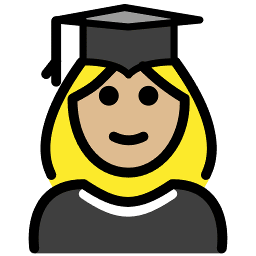 Woman Student Medium Light Skin Tone Element from OpenMoji Emoji Set